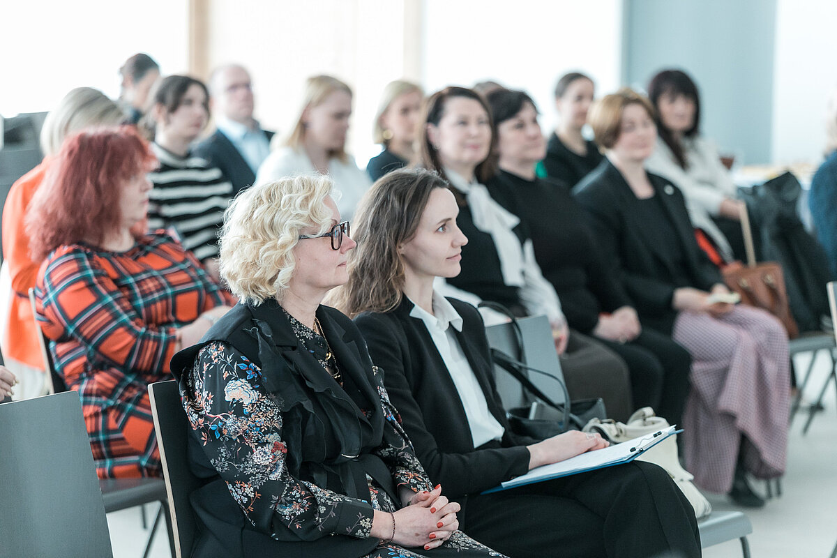 Projekta "Aurora Nexus"atklāšanas pasākums. Foto: Toms Grīnbergs, LU Projekta atklāšanas pasākums - cilvēki auditorijā