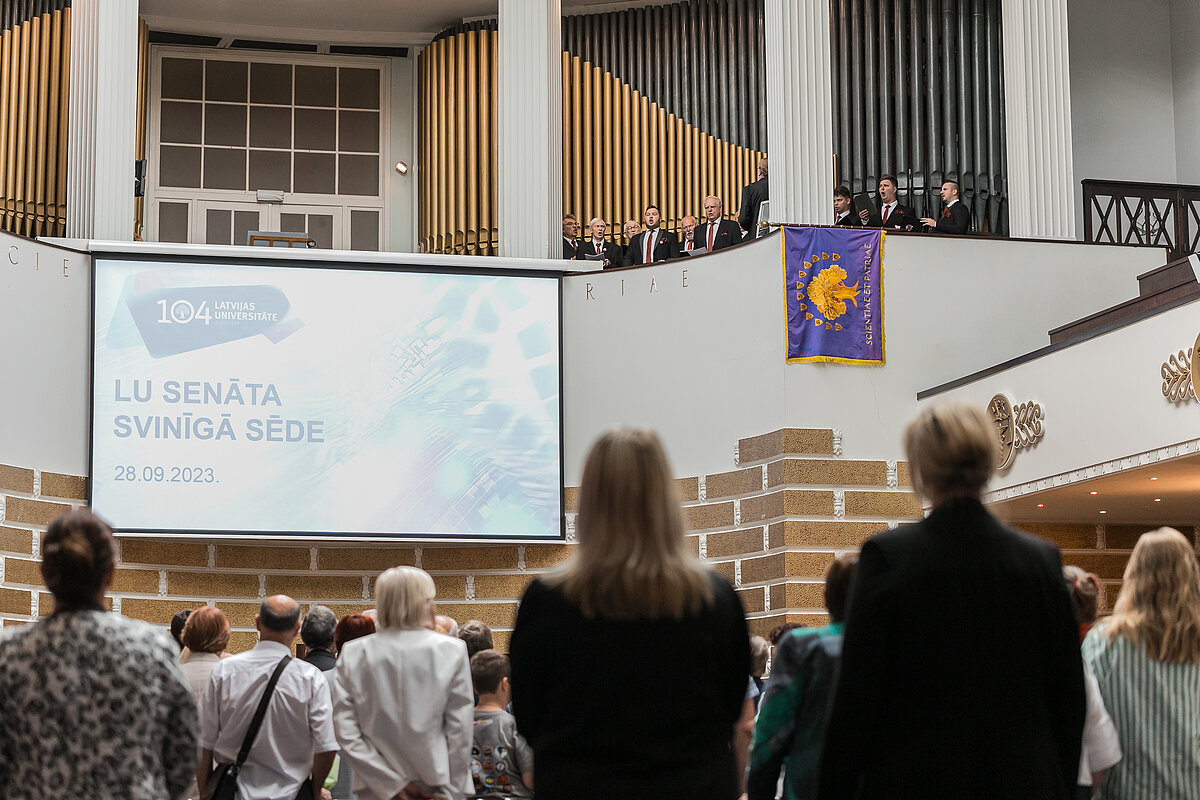 LU svinīgā Senāta sēde. Foto: Toms Grīnbergs, LU Komunikācijas departaments.