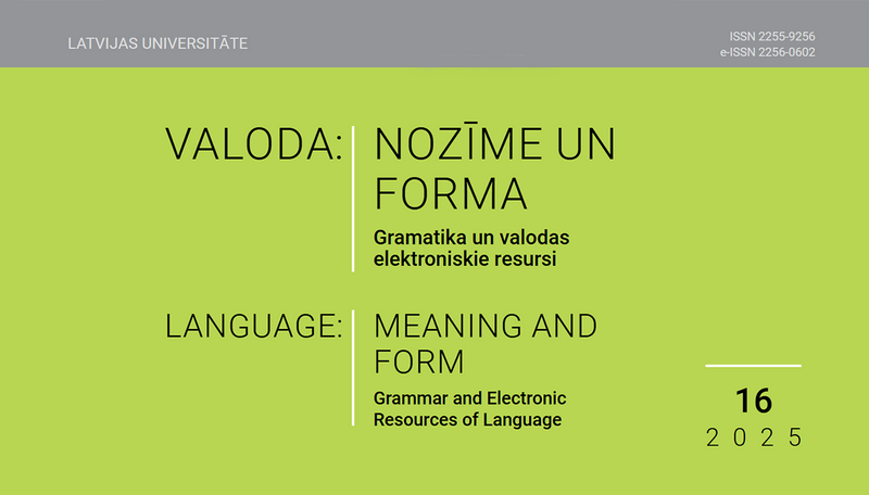 Izdots rakstu krājuma "Valoda: nozīme un forma” 16. numurs „Gramatika un valodas elektroniskie resursi”