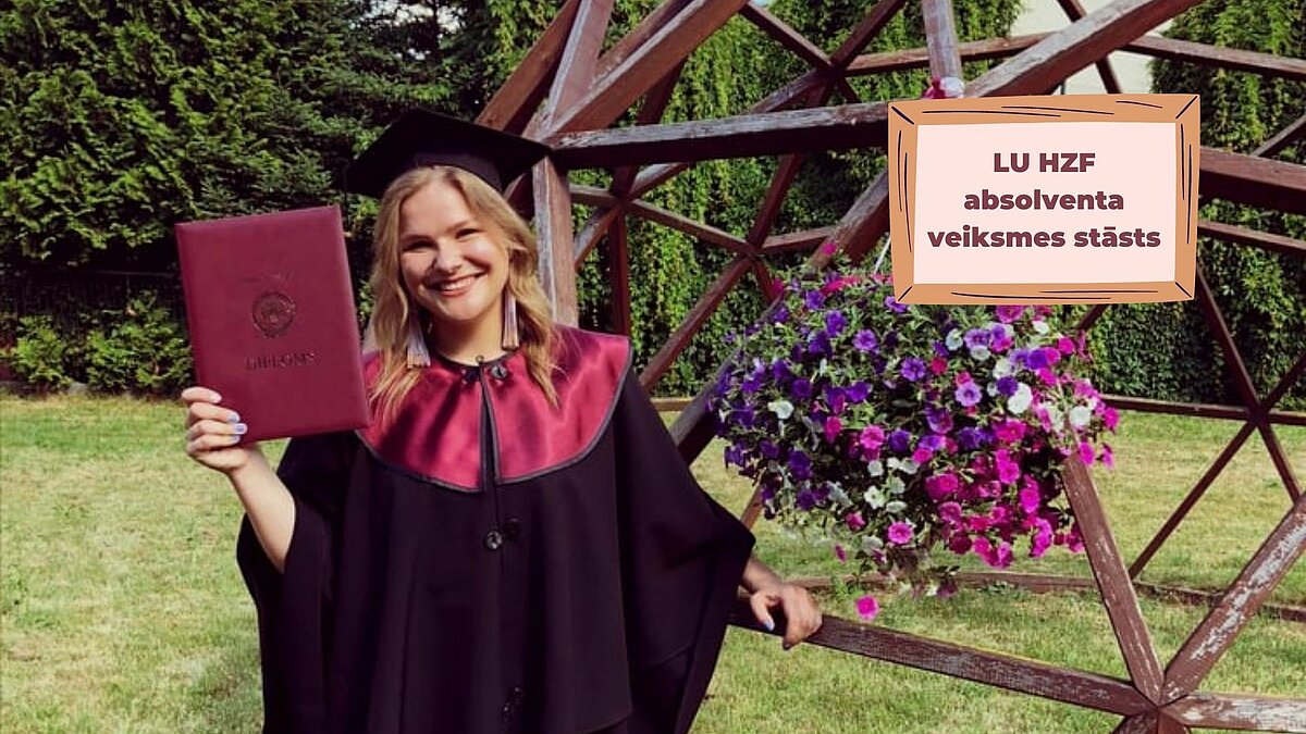 Laine Lāce, absolvējot LU 2021.gadā. Foto no personīgā arhīva