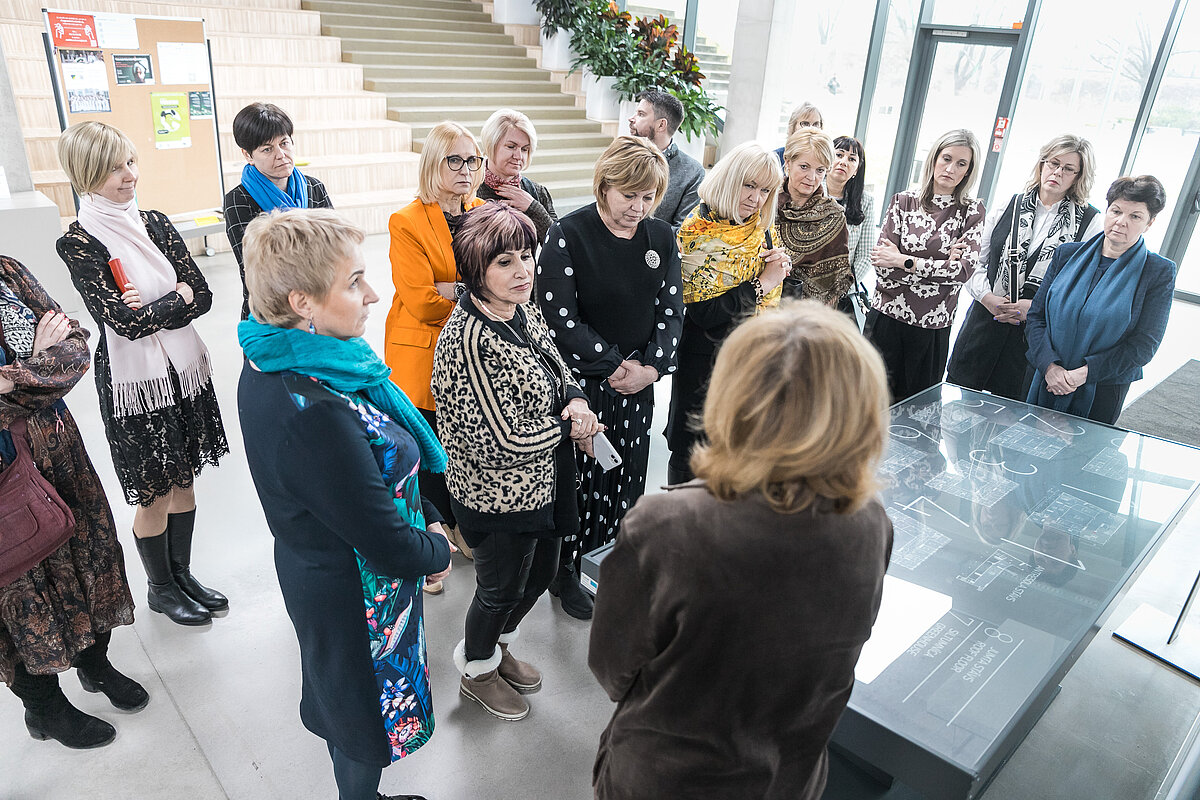 Ventspils pašvaldības un izglītības iestāžu pārstāvju vizīte LU Akadēmiskajā centrā. © Foto: Toms Grīnbergs, LU Komunikācijas departaments
