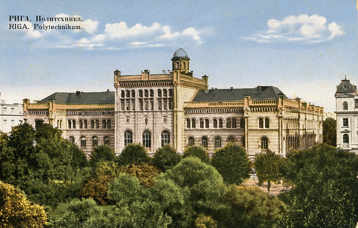 RPI galvenā ēka 19. gs. otrajā pusē. Foto: no LU Muzeja krājuma RPI galvenā ēka 19. gs. otrajā pusē. Foto: no LU Muzeja krājuma