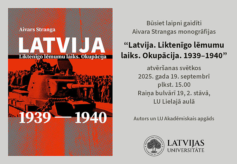 Atklās Latvijas okupācijas vēsturei veltīto Aivara Strangas monogrāfiju