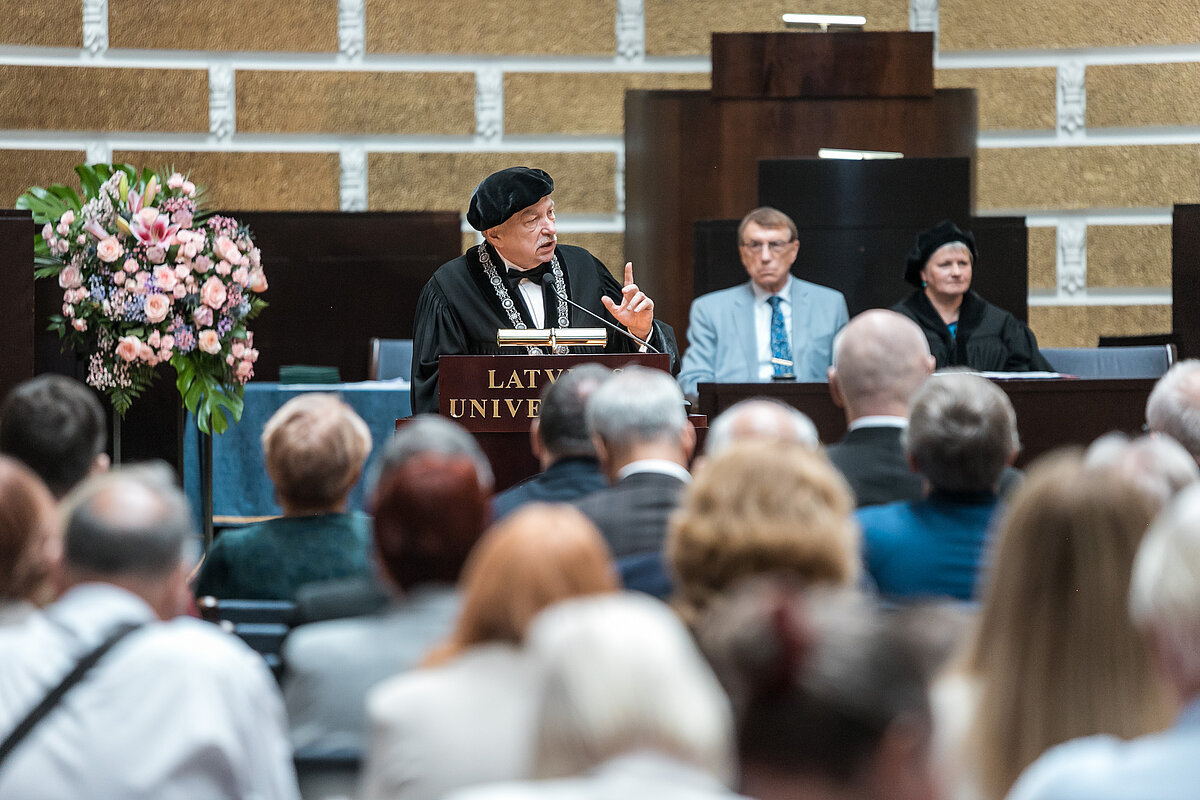 LU svinīgā Senāta sēde. Foto: Toms Grīnbergs, LU Komunikācijas departaments.