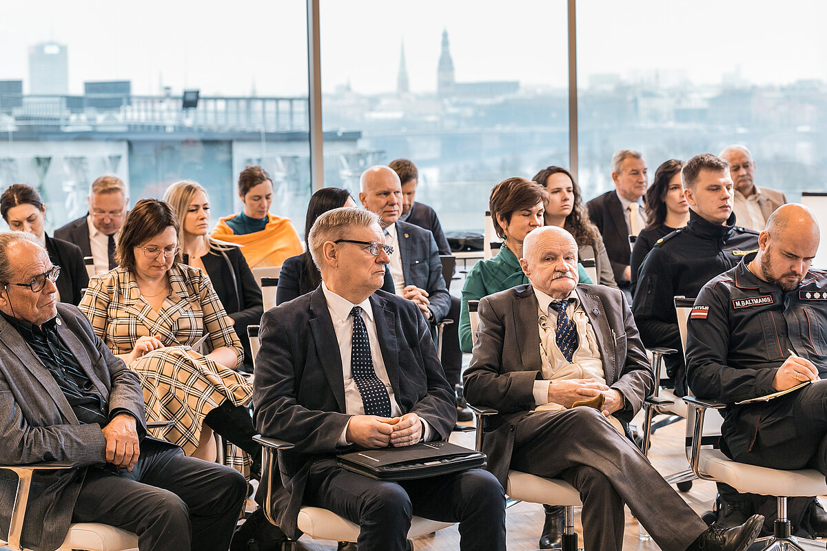 Seminārs «Civilās aizsardzības un katastrofu pārvaldības sistēma Latvijā». © Foto: Toms Grīnbergs, LU Komunikācijas departaments